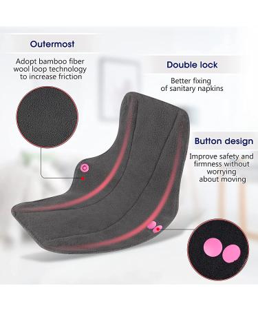 Rovtop 10 Pcs Reusable Black Cloth Menstrual Pads with Bamboo Charcoal Layer - Washable Sanitary Napkins in 4 Sizes + Mini Waterproof Bag - Buy Online on GoSupps.com