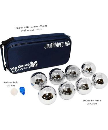 Big Game Hunters 8 Boules Set - Rust Protected Engraved and Luxurious Canvas Carrier Bag Robust International Shipping Available - Buy Online on GoSupps.com