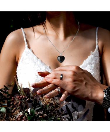 Black Obsidian Heart Crystal Necklace for Women - Reiki Energy, Mother's Day Gift - Buy Online on GoSupps.com