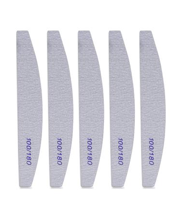 Kafeiya Professional Nail Files 5 PCS Nail File Double Sided Emery Board(100/180 Grit) Washable Emery Board Manicure Tools for Nail Grooming and Styling