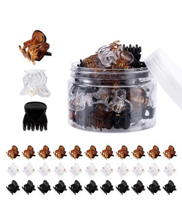 YOHAMA 36 Pcs Durable Mini Hair Claw Clips Great for Design Kids and Adult Hairstyles Decroation Buns Pining Bangs Strong Grip Multifunction Clamp Clips.(3 Colors) BlackClearBrown - Buy Online on GoSupps.com