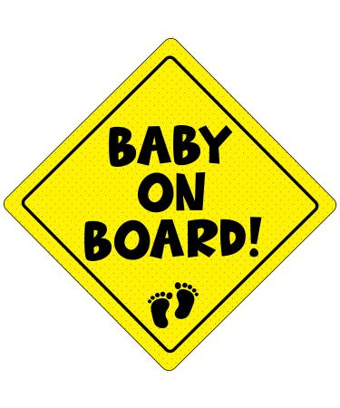 Baby On Board Sign for Car | Micro-Perforated Vinyl Car Stickers | Better then Suction | Easy To Apply & Remove | Ultra Durable Weatherproof | 5" x 5" | Baby Feet (2) - Buy Online on GoSupps.com