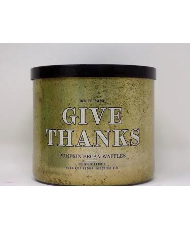 Bath & Body Works White Barn 3-Wick Candle w/Essential Oils - 14.5 oz - 2021 Thanksgiving Day Scents! (Give Thanks - Pumpkin Pecan Waffles)