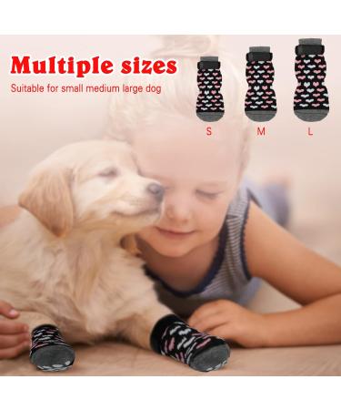 Rypet Anti Slip Dog Socks 3 Pairs - Dog Grip Socks with Straps for Indoor Traction Control - Paw Protector for Small Medium Large Dogs - Buy Online on GoSupps.com