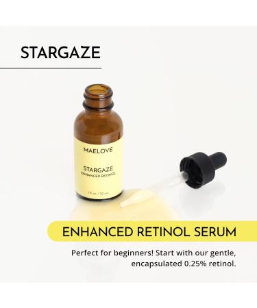 Buy MAELOVE Stargaze Enhanced Retinol Serum - 0.25% Time-Released Retinol for Radiant Skin Hydrating Hyaluronic Acid Niacinamide & Soothing Botanicals - Ideal for Sensitive Skin - USA Made - International Shipping Available - Buy Online on GoSupps.com