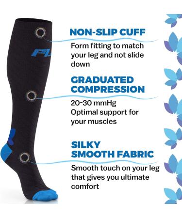 Buy POWERLIX Compression Socks for Men & Women - 20-30 mmHg Knee-High Stockings for Neuropathy & Swelling Relief | International Shipping Available - Buy Online on GoSupps.com