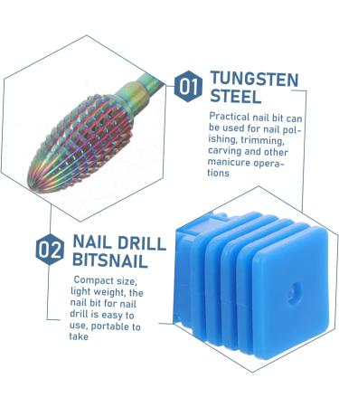 MERRYHAPY Manicure Tools Safety Bits for Nail Drill Nails Drill Bits Nail Bit Nail Art Polishing Tools Manicure Art Drill Bits Cuticle Pusher Drill Bits for Nails Tungsten Steel 5.4x1.2cm Colorful - Buy Online on GoSupps.com