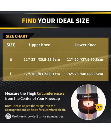 CAMBIVO 2 Pack Patella Knee Braces with Gel Pad for Knee Pain Relief - Large Black - Buy Online on GoSupps.com