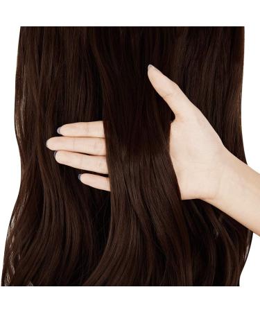 OMGREAT Halo Hair Extension: Invisible Wire One Piece Curly Wavy Synthetic Hair - 18 Medium Brown - Buy Online on GoSupps.com