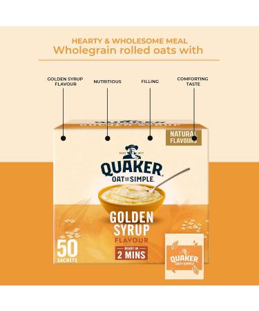 Quaker Oats So Simple Golden Syrup Porridge Sachets - 50x36gm | Weight Watchers Food | High Fiber 2 Min. Ready Meals | Whole Grain Instant Oats | Additive-Free | Direct Mart - Buy Online on GoSupps.com