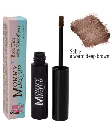 Mommy Makeup Brow Tint with Microfibers - Long Lasting Eyebrow Gel in Sable Brown | Paraben, Talc-free, PETA Certified, Made in USA - Buy Online on GoSupps.com