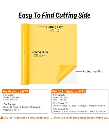 HTVRONT HTV Vinyl Rolls Heat Transfer Vinyl - 12 x 5ft Yellow HTV Vinyl for Shirts  Iron on Vinyl for All Cutter Machine - Easy to Cut & Weed for Heat Vinyl Design (Yellow) Yellow 12 x 5 FT Classic - Buy Online on GoSupps.com