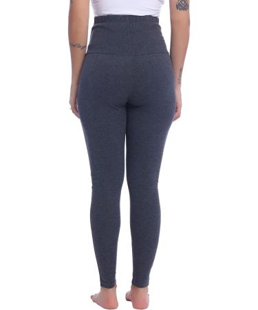 Amorbella Maternity Leggings XL Dark Grey | Over Bump Cotton Soft Pants for Yoga & Pajamas - Buy Online on GoSupps.com