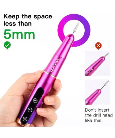 Lavinda Aurora Cordless Nail Drill Kit - Rechargeable Electric File for Gel & Acrylic Nails with 12Pcs Bits - Portable E-File for Beginners - Buy Online on GoSupps.com