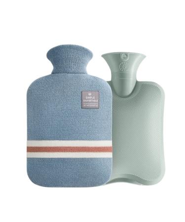 K nig Design XXL hot water bottle soft plush cover 2L hot water bottles bed bottle hand warmer (blue 2 liters) blue 2 liters
