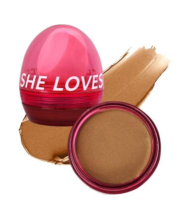 Blush Cream - Silky Blush Powder with Elastic Beauty Sponge No Smudging Easily Blush Palette for Dating Home Working Shopping Gathering Traveling Kagrote 02# Golden Brown