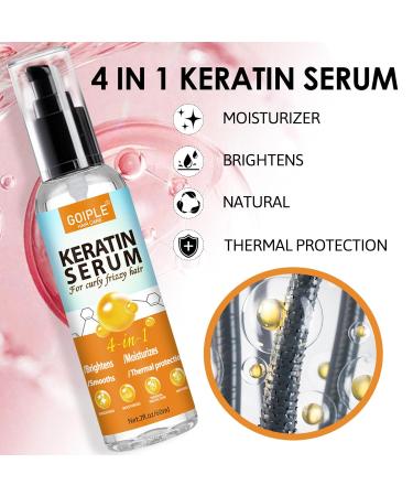Keratin Protein Hair Serum Anti Frizz Control Repair Hair- Rose Water Spray for Hair Moisturize Anti-Frizz Hair Smooth Products Curly Hair Brush Curl Defining Brush for Shaping Hair Women Men(3PCS) rose spray curl brush-3pcs - Buy Online on GoSupps.com