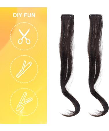 NICENEEDED 1 Pair Dark Brown Clip in Fake Bangs Hair Clip in Extensions Faux Bangs Wavy Curly Long Side Air Bangs Clips Hair Pieces Barrettes for Women Daily Use - Buy Online on GoSupps.com