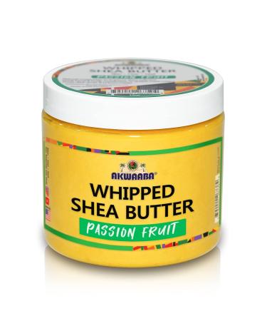 AKWAABA Whipped Shea Butter (Passion Fruit) 12 oz - Natural Body & Hair Moisturizer with Raw Shea Butter from Ghana - Enriched with Vitamins A and E - Hydrating Yellow Shea Cream - Buy Online on GoSupps.com
