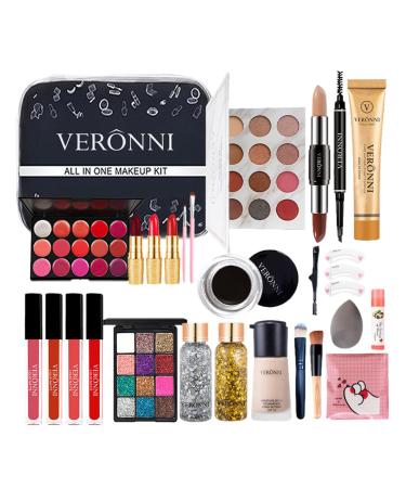 Keptfeet 28-part make-up-all-in-kit professional make-up starter sets indispensable for cosmetic beginners eyeshadow palette lip gloss concealer lipstick eyebrow pencil