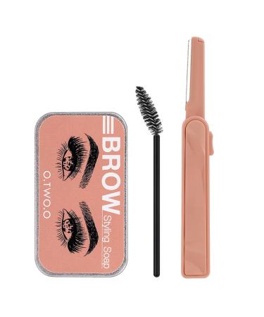 Eyebrow Soap Eyebrow Styling Wax With Eyebrow Razor Waterproof Long Lasting Brow Freeze For Holding Brows In Place Natural 3D Feathery Brows Makeup Balm For Women Eye Brow Gel Clear Eyebrow Wax