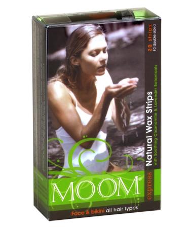 Moom Express Pre Waxed Strips For Face & Bikini, 20 Strip Boxes (Pack of 2)