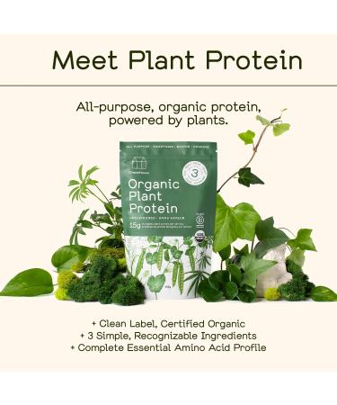 Greenhouse Juice Organic Plant Protein Powder 454g | Organic Vegan Unflavored All-Purpose Complete Protein Powder with Pea Brown Rice and Hemp Protein - Buy Online on GoSupps.com