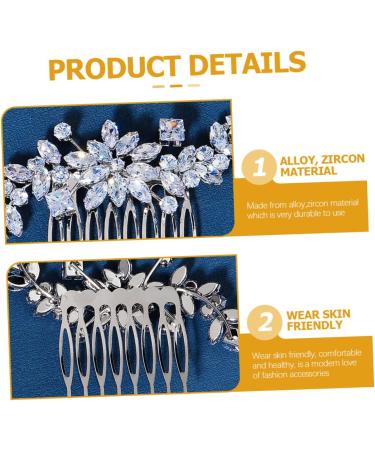 Angoily Crystal Side Hair Comb Crystal Hair Comb Hair Topper Wedding Hair Comb Wedding Bridal Hair Comb Hair Accessory for Girls Tiara Zircon Decorate Bridesmaid Flower Girl - Buy Online on GoSupps.com
