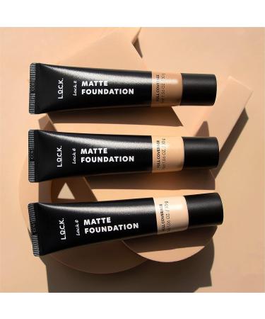 L.O.C.K. Color Matte Foundation in Porcelain | Full Coverage Face Makeup Cream | Korean Beauty | 1.06 oz - Buy Online on GoSupps.com