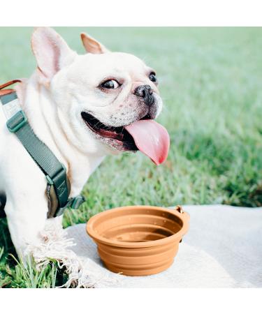 Buy Tokayife Foldable Dog Bowl 560ml - Travel-Friendly Indoor & Outdoor Use Orange - Includes Carabiners - Buy Online on GoSupps.com