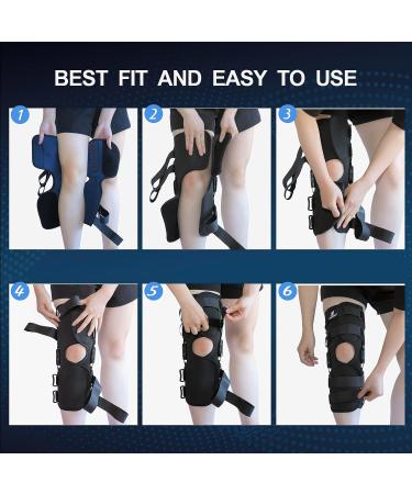 16 Hinged Knee Brace with Full Support, 4 Compression Straps, Metal Stabilizers - ACL, Arthritis, Meniscus Relief - Black (Size M) - Buy Online on GoSupps.com