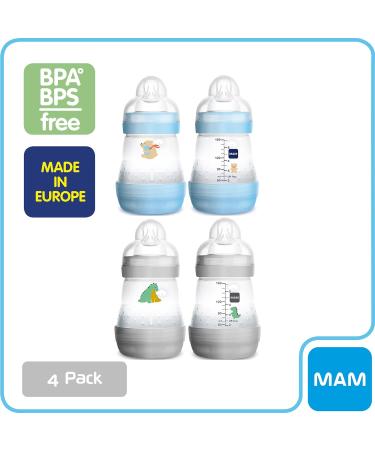 MAM Easy Start Anti-Colic Slow Flow Bottles 5 oz (4-Count) Gray and Blue - Buy Online on GoSupps.com
