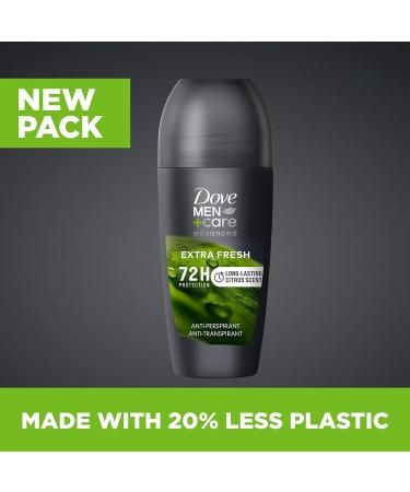 Dove Advanced Extra Fresh Antiperspirant Deodorant Roll On deodorant for men with Triple Action Technology for 72h sweat & odour protection 50 ml Citrus 50 ml (Pack of 1) - Buy Online on GoSupps.com