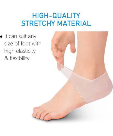 Dr. Pedi Gel Heel Sleeves - Unisex Silicone Cushion for Heel Spur Relief and Moisturizing - Reduce Pain of Plantar Fasciitis - Buy Online on GoSupps.com