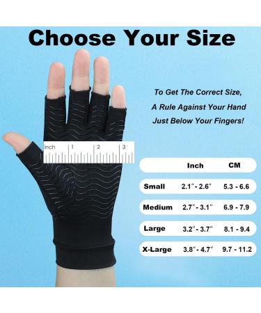 SHIFANQI Copper Arthritis Compression Gloves - 2 Pairs, Fingerless Design for Carpal Tunnel & Hand Pain Relief, Medium Size - Buy Online on GoSupps.com