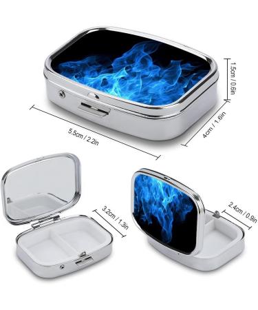 Buy Blue Flame Pill Box - Cute Square Portable Medicine Organizer for Vitamins & Tablets - Perfect for Purse & Pocket - Buy Online on GoSupps.com
