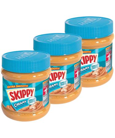 Skippy 3x 340g peanut butter "Creamy" |Peanut butter without palm oil |Extra smooth and from 91% peanuts |Without pieces |Delicious peanut butter with full and creamy taste