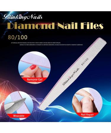 Nail Files and Buffers 80/100/180 Grit Professional Nail Files for Natural Nails Double Sides Washable Block Disposable Nail Files for Acrylic Nails - Buy Online on GoSupps.com