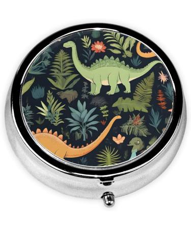 Cute Dinosaur Printed Mini Pill Box | 3 Compartment Travel Organizer | Portable Medicine Case for Home & Office - Buy Online on GoSupps.com