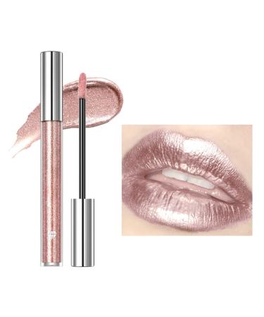 Allbesta Liquid Lipstick Metallic Colors Matte Lip Gloss Lip Color Kissproof Waterproof Long Lasting 03#