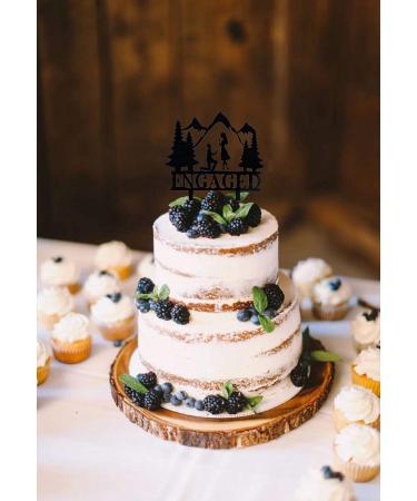 Mountain Engagement Cake Topper Man Proposes To Woman Cake Topper Cake Decorations for Engagement/Bridal Shower/Wedding/Proposal Party - Buy Online on GoSupps.com