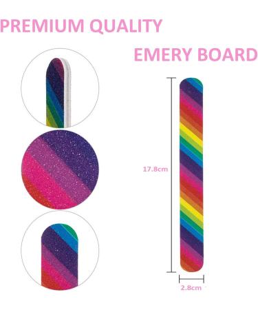 12 PCS Nail File Emery Board Professional Double Sided 100/180 Grit Nail Buffer Colorful Manicure Pedicure Nail Art Tools for Women Girls - Buy Online on GoSupps.com