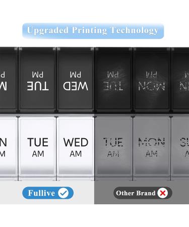 Extra Large AM PM Pill Organizer - Easy Open Weekly Case for Daily Vitamins - Arthritis Friendly 2 Times a Day Pill Box - Buy Online on GoSupps.com
