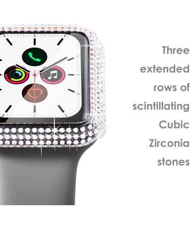 Surace Bling Apple Watch Case 40mm - Crystal Diamond Protective Cover for Apple Watch Series 6/5/4/3/2/1 (Clear) - Buy Online on GoSupps.com