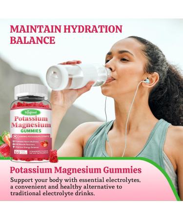 2 Pack Potassium Magnesium Gummies High Absorption Magnesium Potassium Supplement with Vitamin B6 for Leg Cramps & Muscle Health Strawberry 120 Count Strawberry 60 Count (Pack of 2) - Buy Online on GoSupps.com