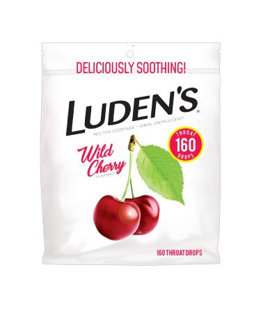 Luden's Sore Throat Drops for Minor Sore Throat Relief Wild Cherry 160 Count