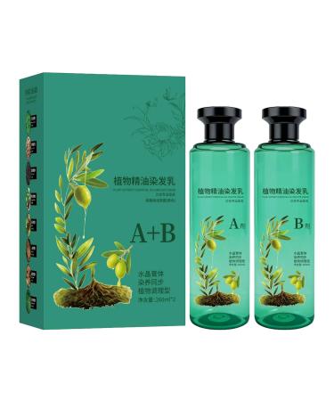 WJnflQN Hair Color for Women - 260 ml with Plant Oil Natural Shine Repair Cream | Pack of 2 Professional Hair Color Bottles Gray Hair Coverage for Adults