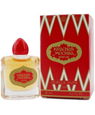 Krasnaya Moskva Red Moscow Perfume Glass Bottle by Novaya Zarya US Imported Seller Moscou Rouge 7ml - .2 fl oz - Floral Scents - Best Gift for Her