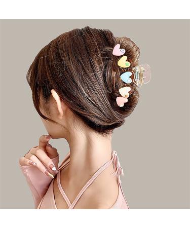 6 PCS Colorful Heart Shaped Large Hair Claw Clips for Women & Girls | Strong Hold Non Slip Matt Clips for Thin, Thick, Curly Hair | Hair Accessories - Buy Online on GoSupps.com
