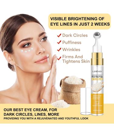 2 Pack Rice Eye Cream Roll-On Under Eye Cream for Puffy Dark Circles Eye Bags Fine Lines Anti-Aging Firming Moisturizing Deeply Nourishes Skin Around Eyes - Buy Online on GoSupps.com